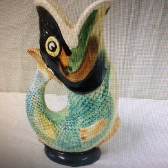 Devon Pottery gurgling fish vintage pitcher made in‎ England - Picture 5 of 8